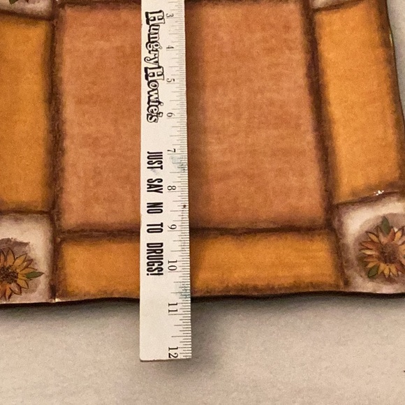 Clay Art Tuscan Sunflower Dinner Plate ~ Hand Painted ~ Nice ~ 10.5” x 10.5” - Picture 14 of 14